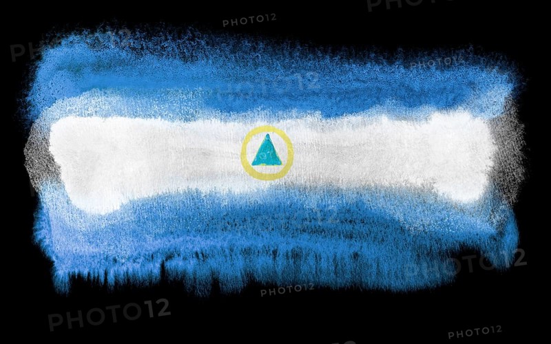 Watercolor illustration of the Nicaragua flag