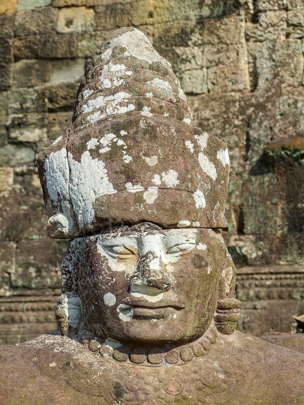 Temple detail at Angkor Thom showing a rock carved face