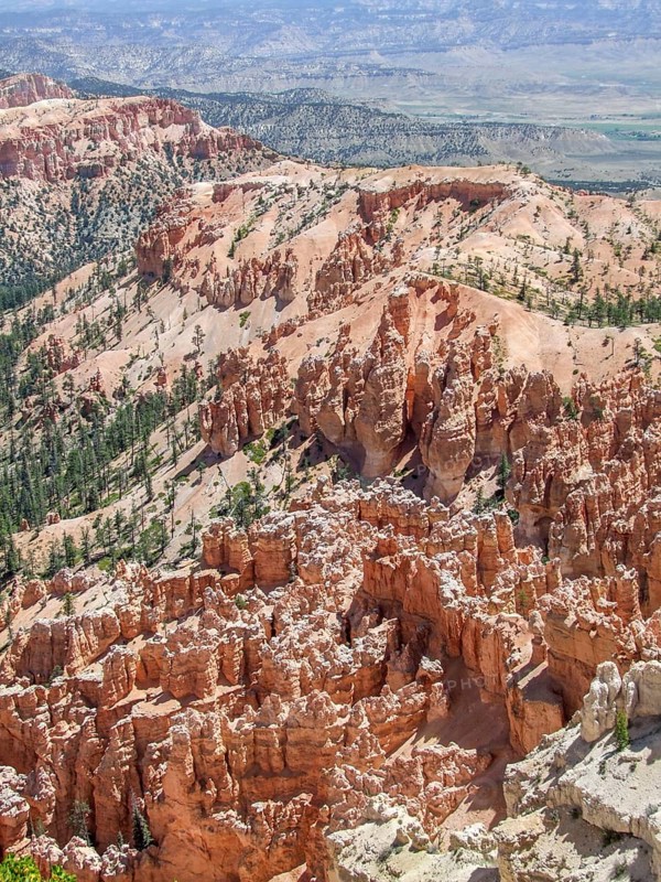 Aerial view at the Bryce Canyon National Park located in Utah in USA