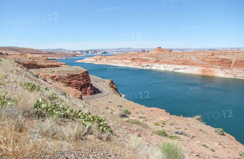 Scenery around Hoover Dam in the Black Canyon at the Colorado River in USA