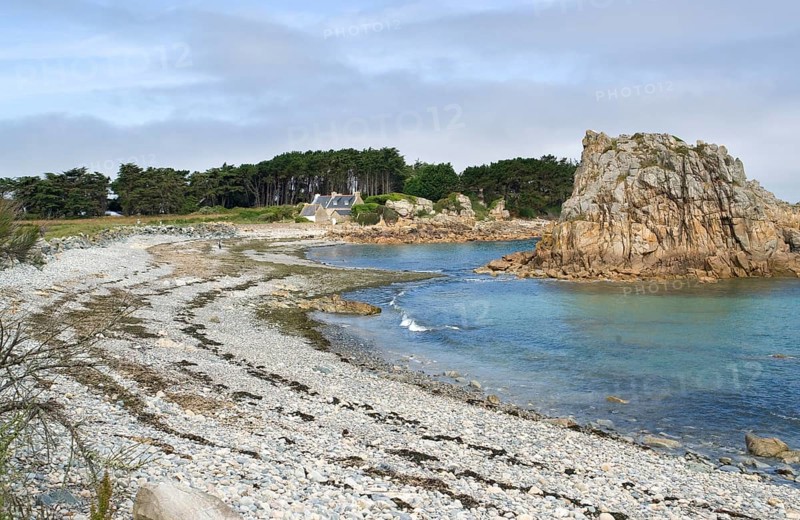 Summer scenery at the Pink Granite Coast in Brittany, France