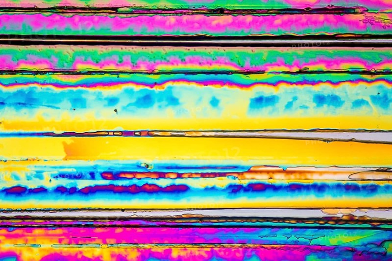 Microscopic shot of urea micro crystals in polarized light