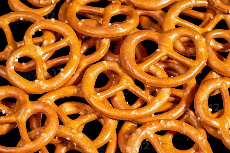 Full frame macro shot of some lye pretzels