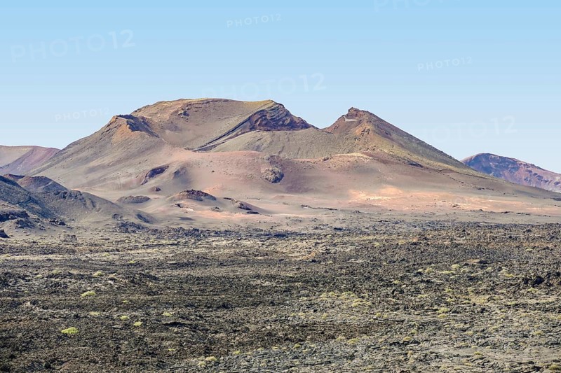 Impression at the Timanfaya National Park in Lanzarote, part of the Canary Islands in Spain