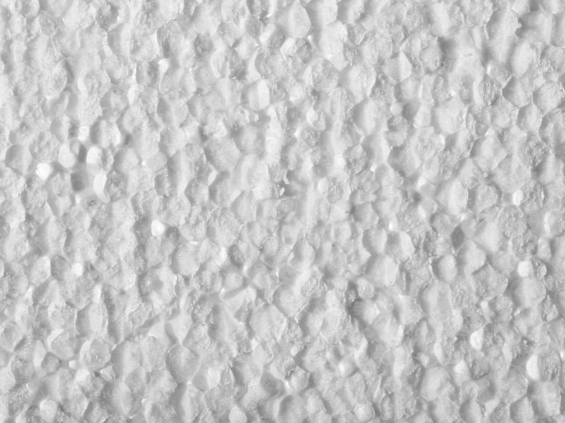 Full frame closeup of a white Polystyrene surface