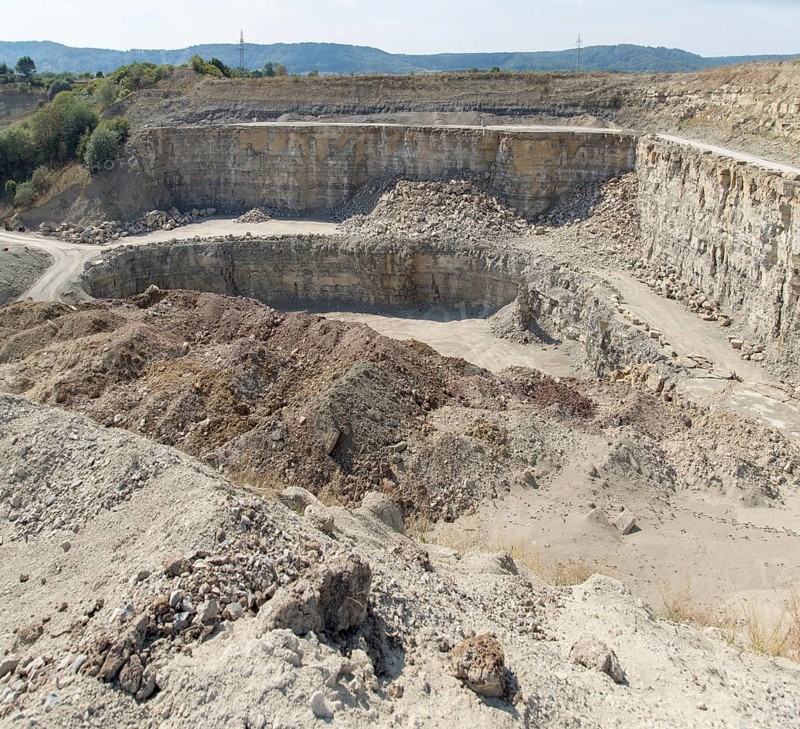 Sunny stone pit scenery in Southern Germany