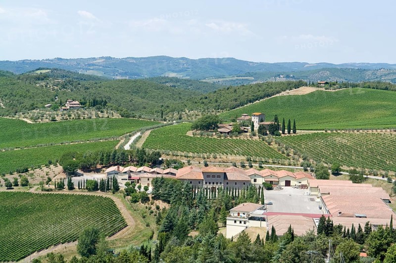 Scenery around Gaiole near Castle of Brolio in the Chianti region of Tuscany in Central Italy