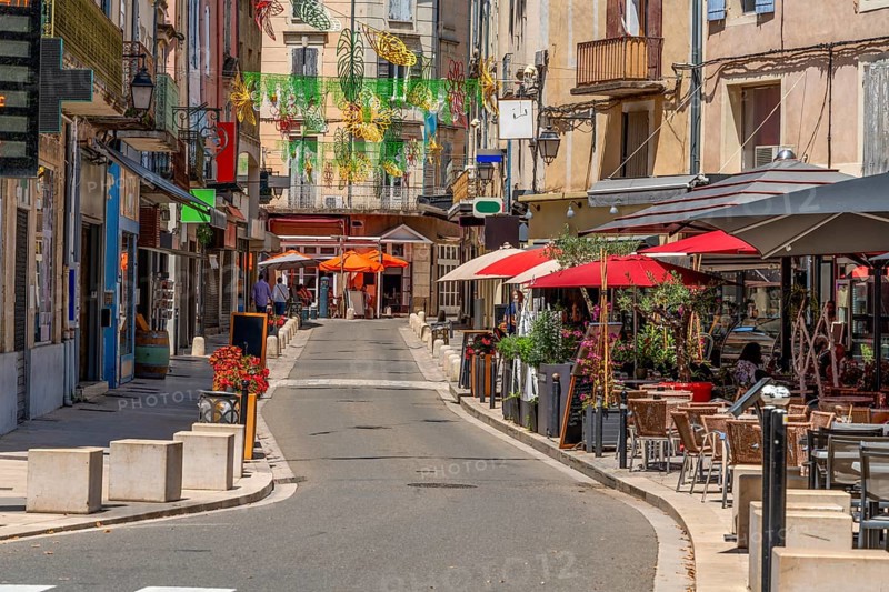 Impression of Orange, a commune in the Provence region in southeastern France at summer time