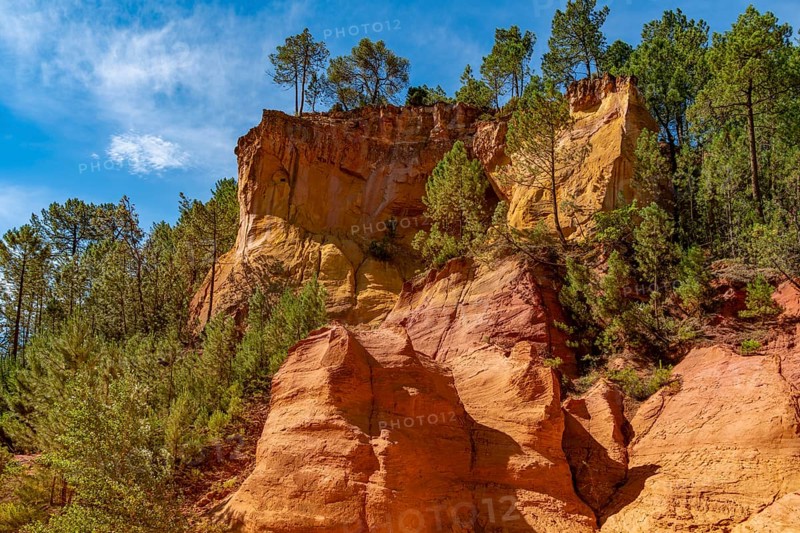 Impression around the Ochre Path near Roussillon, a commune in the Vaucluse department of the Provence region in southern France