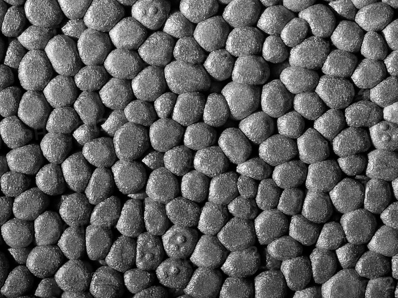Full frame closeup of a grey Polystyrene surface