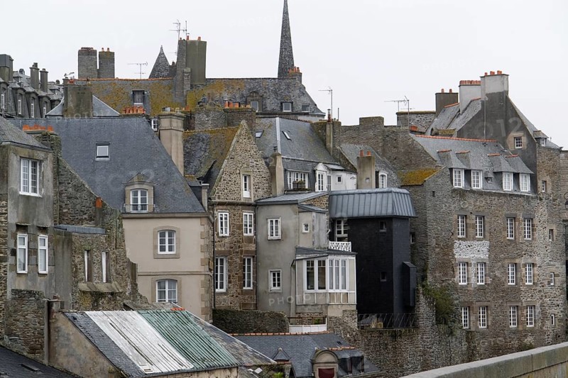 City view of Saint-Malo, a port city in northwestern France