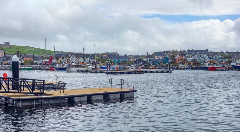 Waterside scenery around the harbour of Dingle, a town in County Kerry, Ireland
