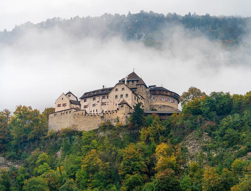 Vaduz Castle in Vaduz, the capital city of Liechtenstein at autumn time