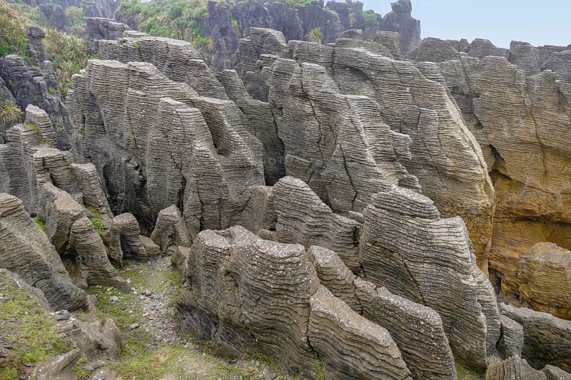 Scenery around the Pancake Rocks at Paparoa National Park at the South Island of New Zealand