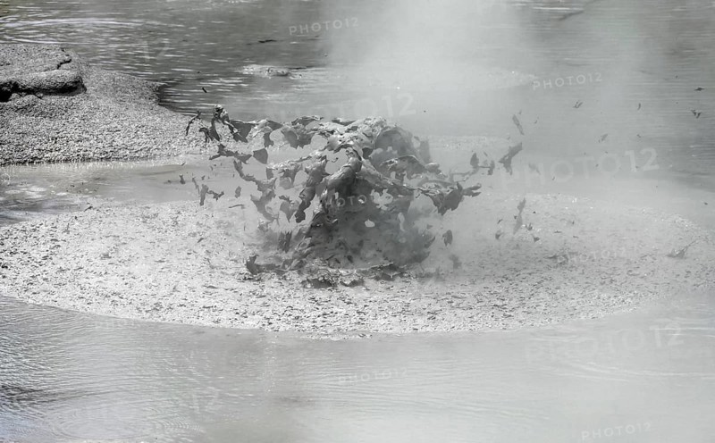 Detail at a geothermal area named Waiotapu in New Zealand