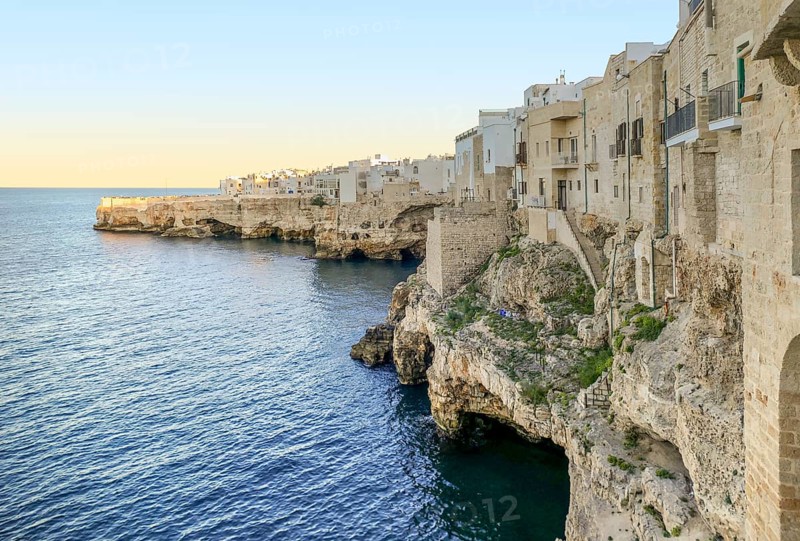 Impression of Polignano a Mare in Apulia in Italy at evening time