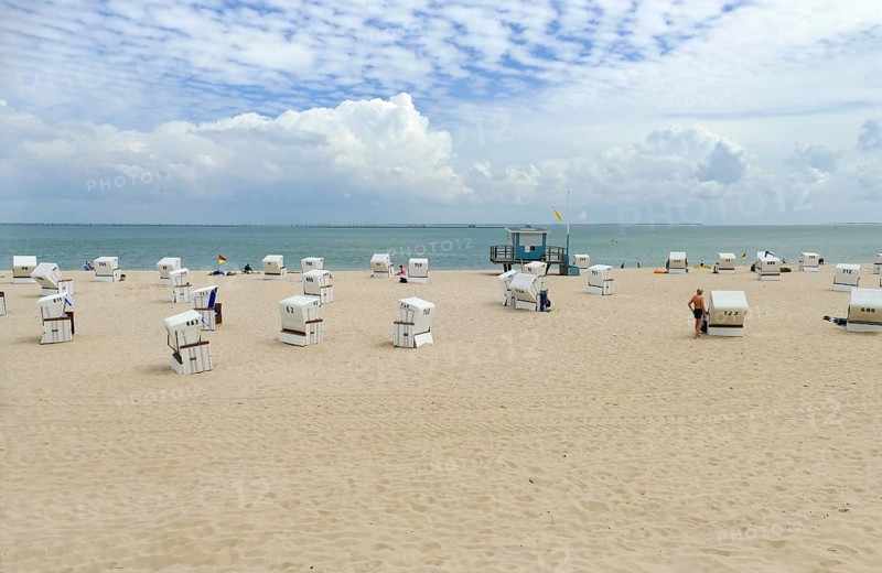 Beach scenery around Hoernum at Sylt, part of the North Frisian Islands in Germany