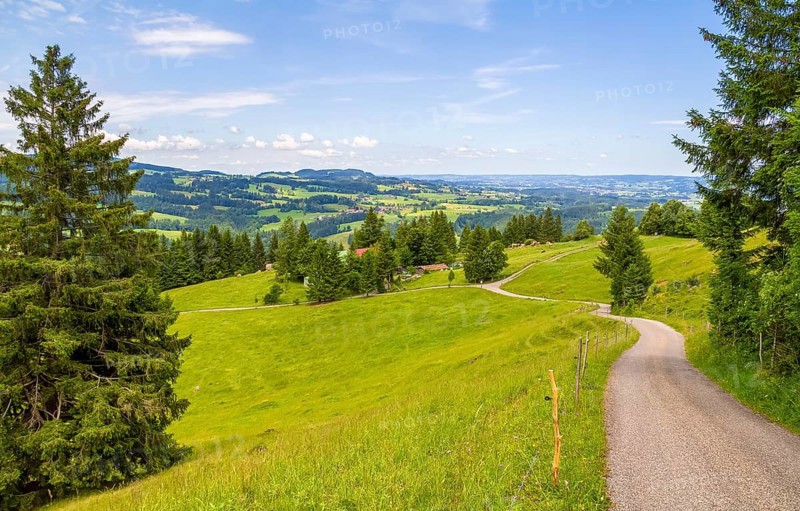 Idyllic scenery around the Immenstaedter Horn, a mountain in the Upper Allgaeu in Bavaria, Germany