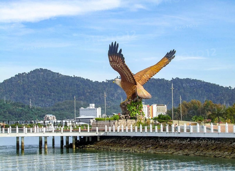 Eagle sculpture at Dataran Helang at Kuah, Langkawi island in Malaysia