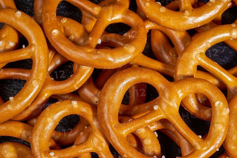 Full frame macro shot of some lye pretzels