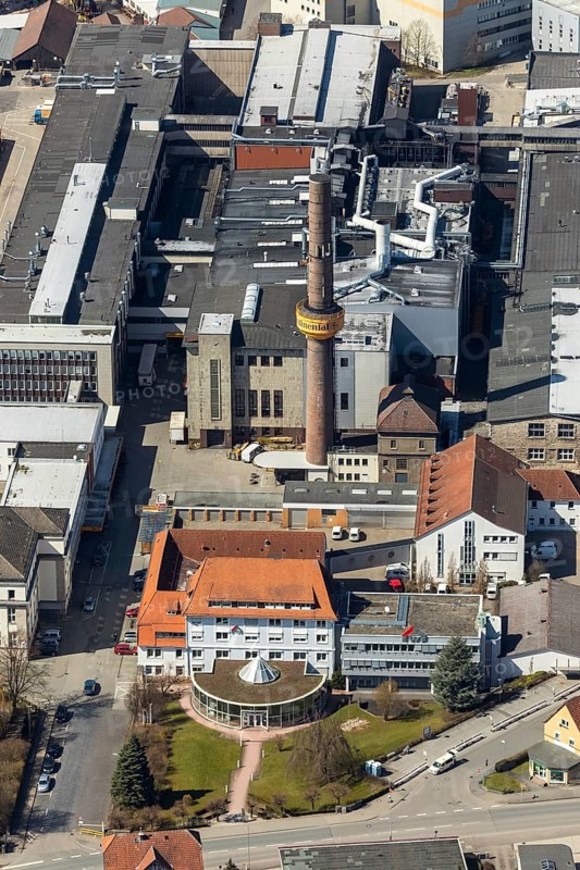 Aerial view, Continental Reifen Deutschland GmbH Korbach plant in Korbach. District town Korbach, district Waldeck-Frankenberg in Hesse, Germany, district town Korbach, Europe, birds-eyes view, aerial view, aerial photography, aerial photography, overview, bird's eye view