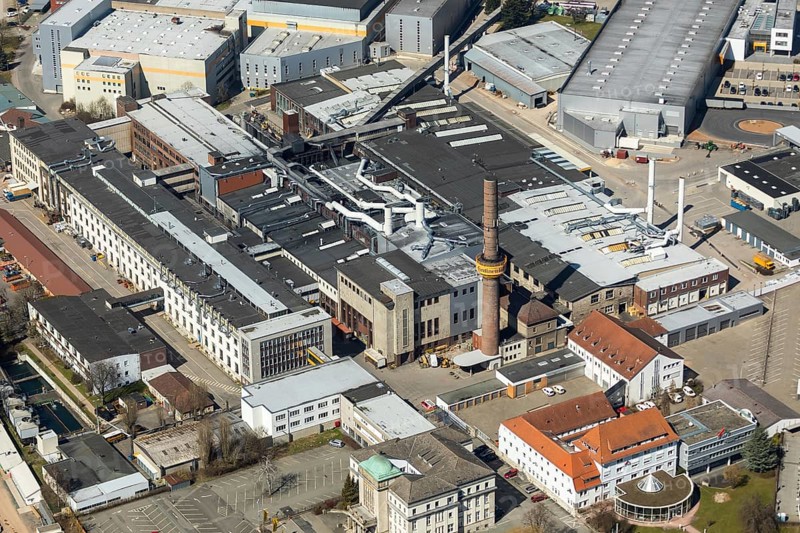 Aerial view, Continental Reifen Deutschland GmbH Korbach plant in Korbach. District town Korbach, district Waldeck-Frankenberg in Hesse, Germany, district town Korbach, Europe, birds-eyes view, aerial view, aerial photography, aerial photography, overview, bird's eye view