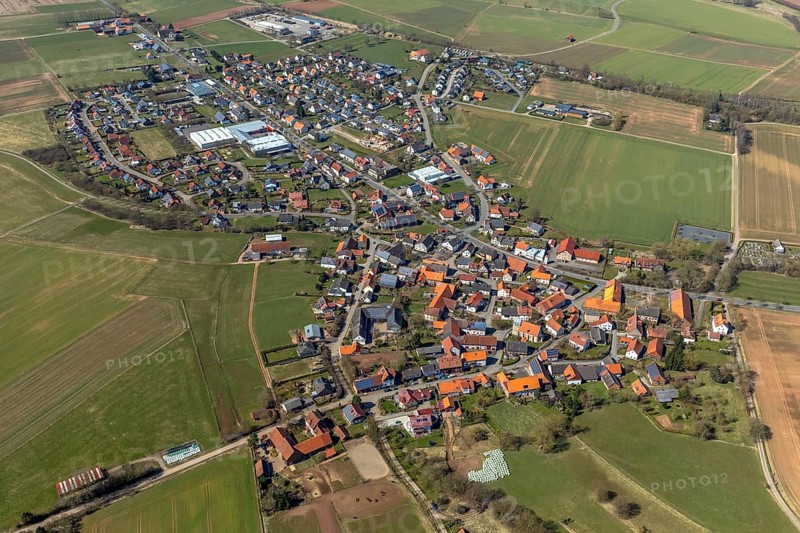 Aerial view, Meineringhausen in Korbach. District town Korbach, district Waldeck-Frankenberg in Hesse, Germany, Europe, birds-eyes view, aerial view, aerial photography, aerial photography, overview, bird's eye view