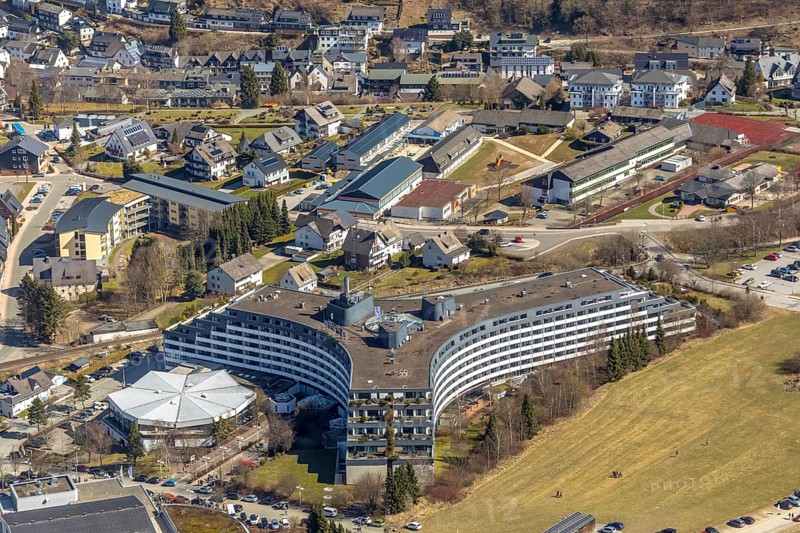 Aerial view, Sauerland Stern Hotel in Willingen in Hesse. Willingen (Upland), district Waldeck-Frankenberg in Hesse, Hesse, Germany, Willingen (Upland), DEU, Europe, birds-eyes view, aerial photography, aerial photography, overview, overview, bird's eye view