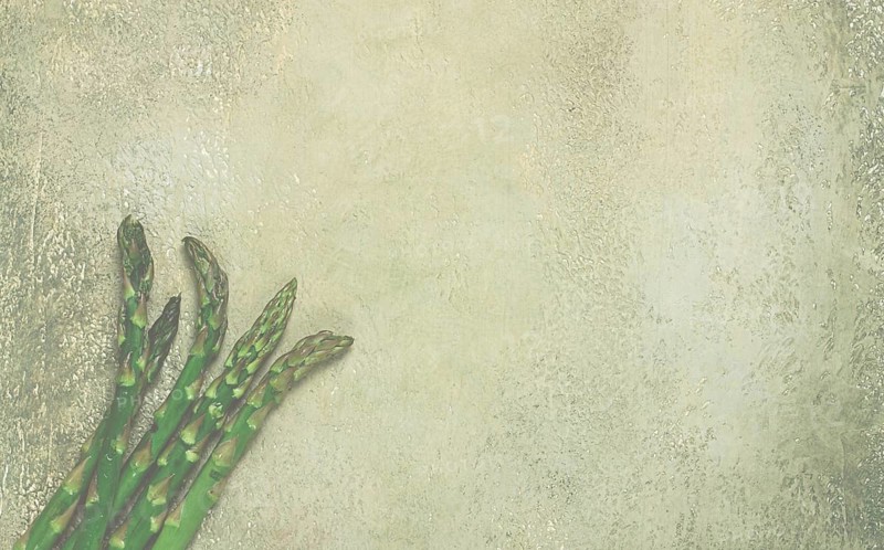 Fresh asparagus, on the table, food background, concept, rustic style, top view, no people