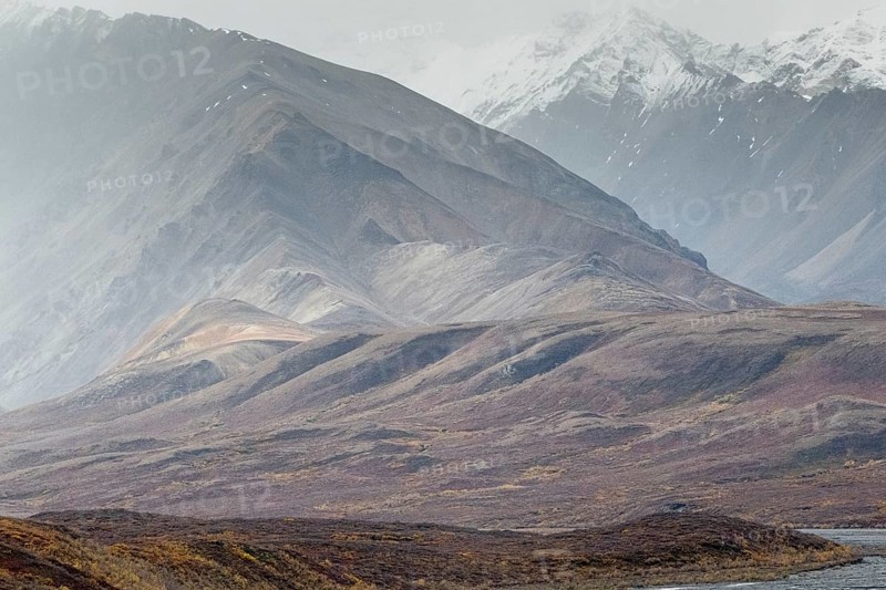 Mountain range, Polychrome Range, Denali National Park, Alaska, USA