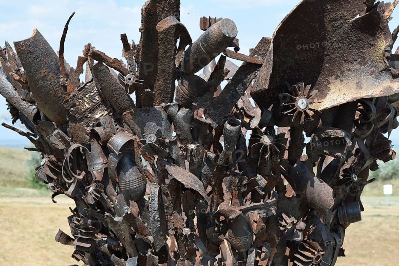 Monument of mines, grenades, bullets and shell fragments. Taman, Krasnodar Krai, Russia