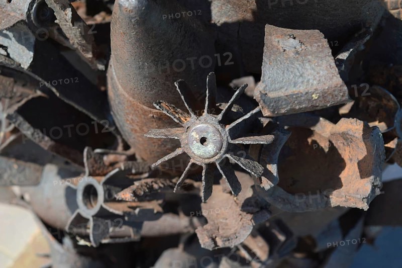 Monument of mines, grenades, bullets and shell fragments. Taman, Krasnodar Krai, Russia