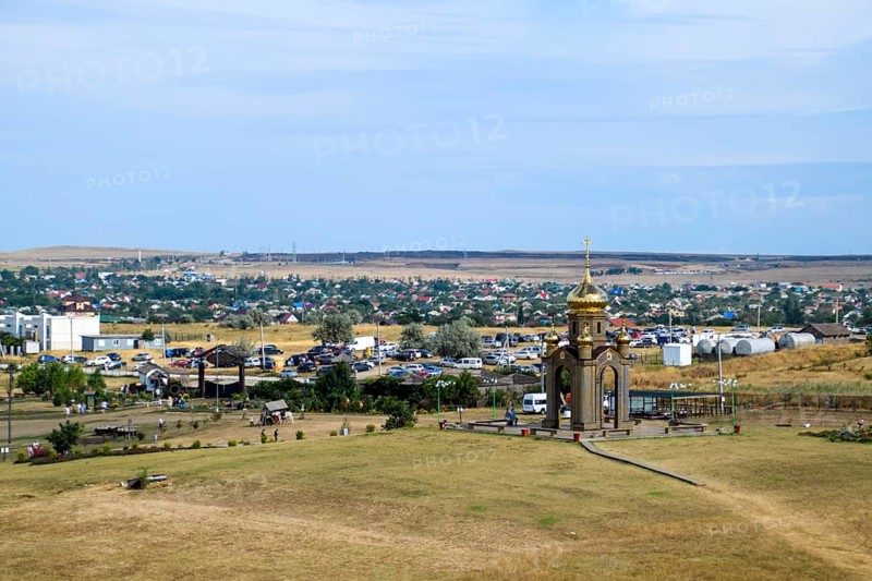 The landscape at the Cossack village, a museum Ataman. Taman, Krasnodar Krai, Russia