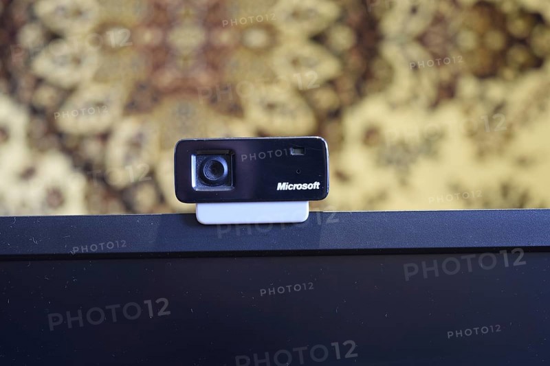 Web camera, attached to the monitor. Atyrau, Kazakhstan