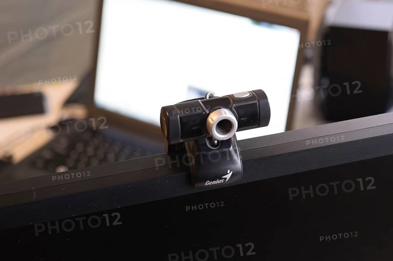 Web camera, attached to the monitor. Atyrau, Kazakhstan