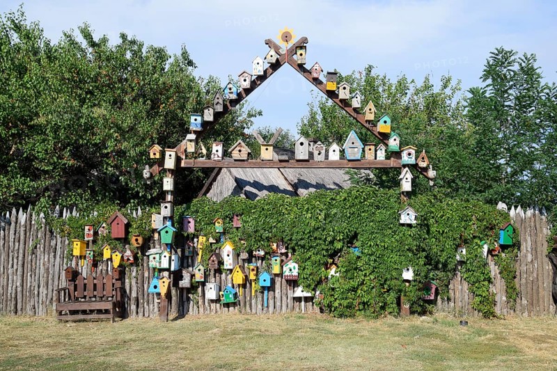 Birdhouses, the houses for birds. Taman, Krasnodar Krai, Russia