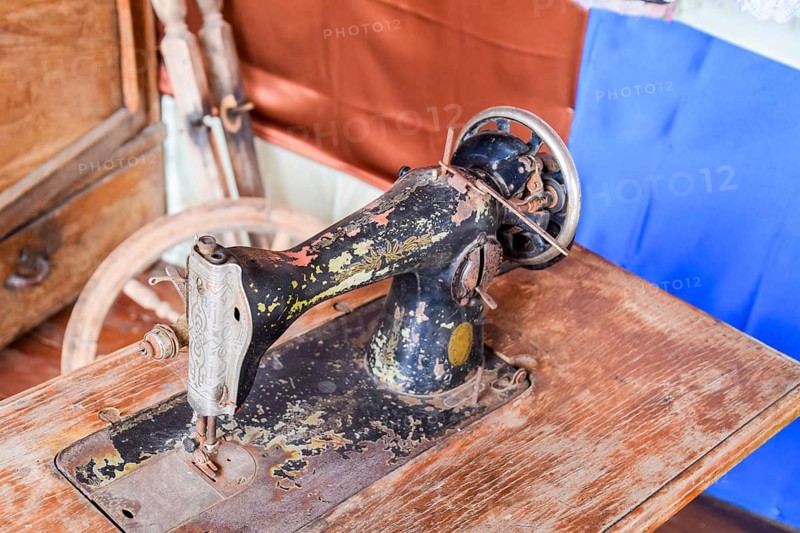 The old manual sewing machine. Taman, Krasnodar Krai, Russia