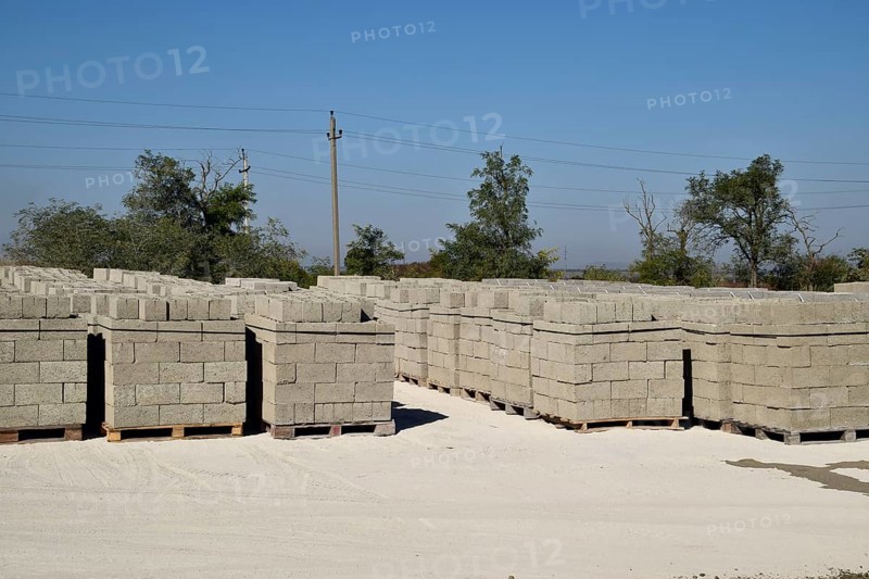 Cinder blocks, which lie in the bays. Atyrau, Kazakhstan