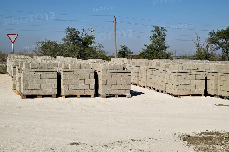 Cinder blocks, which lie in the bays. Atyrau, Kazakhstan