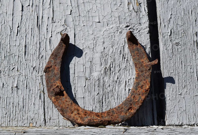 Old rusty horseshoe. Atyrau, Kazakhstan