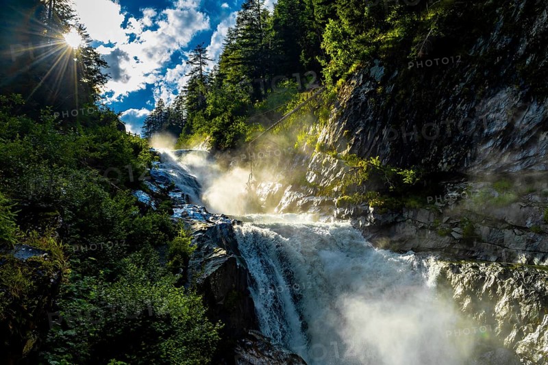 Wild River With Waterfall At Umbalfaelle On Mountain Grossvenediger In Nationalpark Hohe Tauern In Tirol In Austria