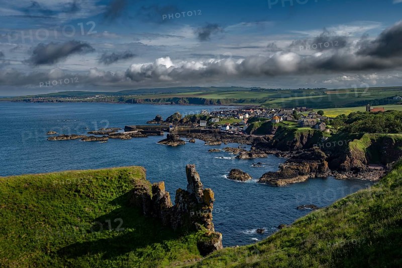 Scenic Village St. Abbs At The Spectacular Atlantic Coast of St. Abbs Head In Berwickshire In Scotland, United Kingdom