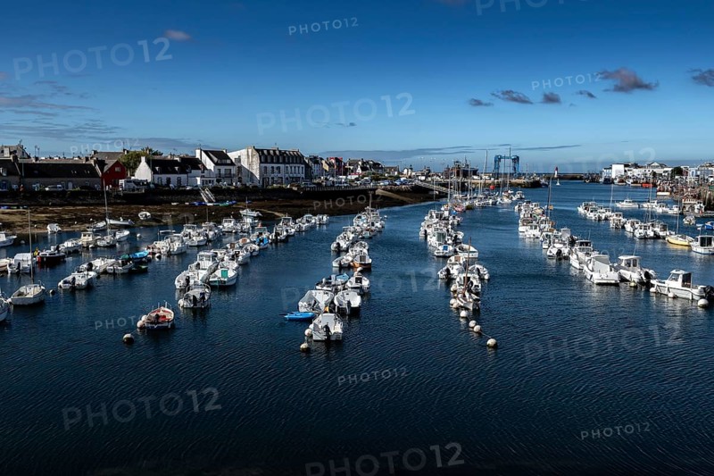 Harbor And Fishing Boats Of Finistere City Guilvinec At The Coast Of Atlantic In Brittany, France