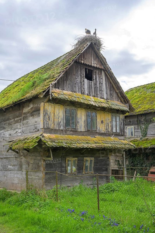 Old dilapidated wooden house, Cigoc, Sisak-Moslavina County, Croatia