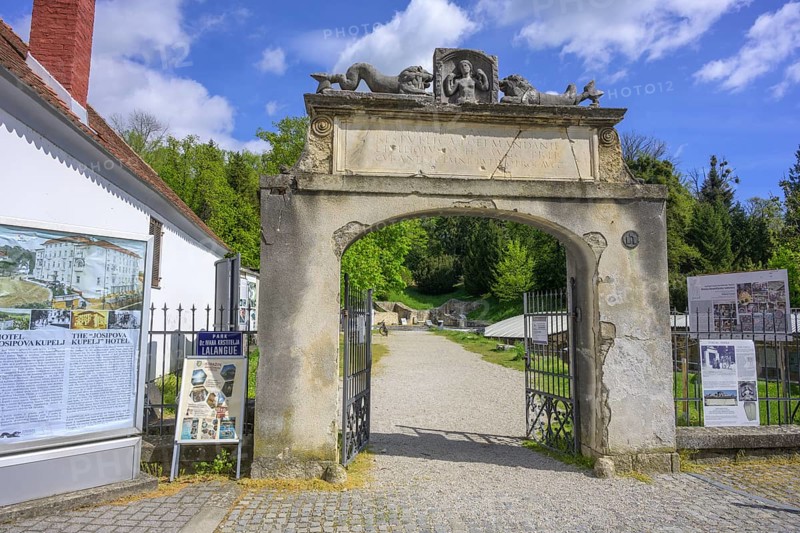 Entrance gate to the Roman thermal spa, Varaždinske toplice, Varaždin County, Croatia