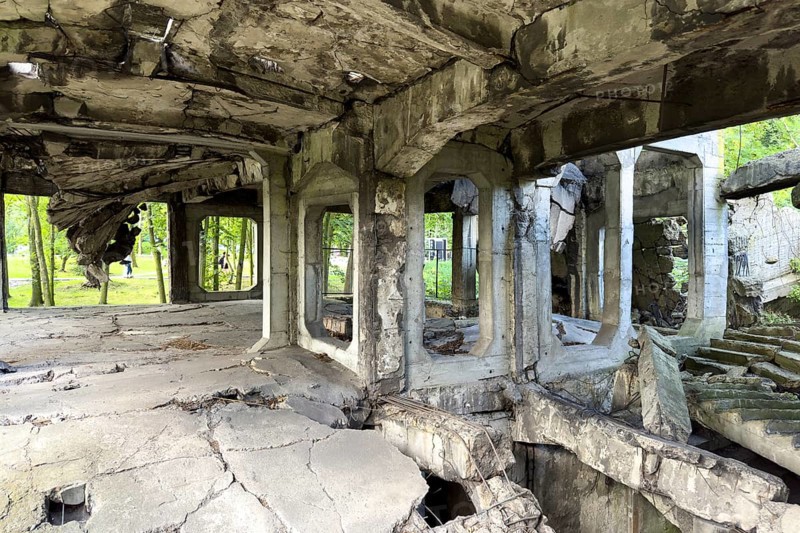 Destroyed Polish ammunition depot, ruin, Westerplatte, Gdansk, Gdansk, Poland