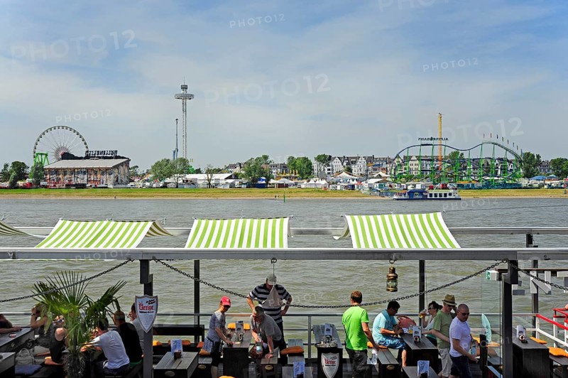 View of the Rheinkirmes, a funfair on the fairground on the Rhine, Oberkassel, Düsseldorf, Rhineland, North Rhine-Westphalia, North Rhine-Westphalia, Germany