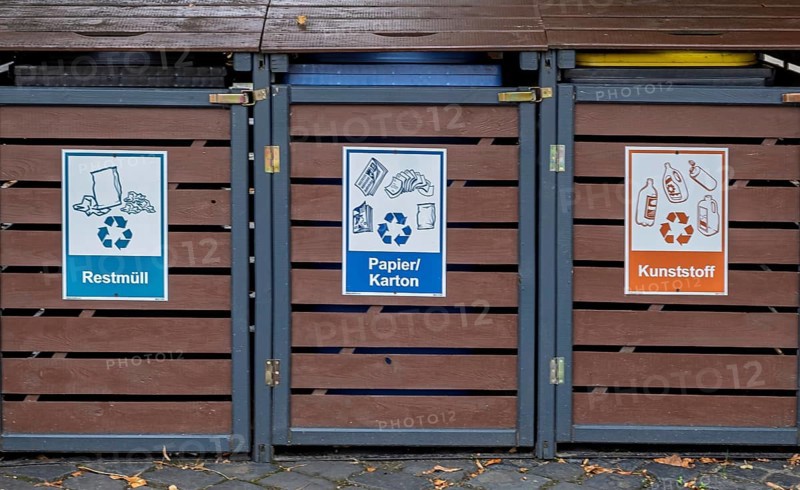 Waste containers, waste separation, Hesse, Germany