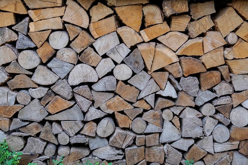 Wood pile, firewood, wood supply, North Rhine-Westphalia, Germany