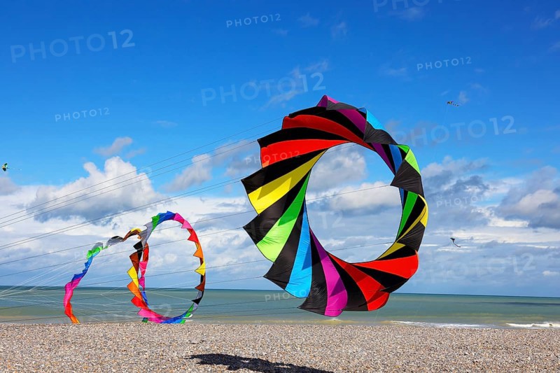 Kite festival on the beach, International Kite Festival, Dieppe, Normandy, France